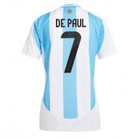 Argentina Rodrigo De Paul #7 Hjemmebanetrøje Dame Copa America 2024 Kortærmet